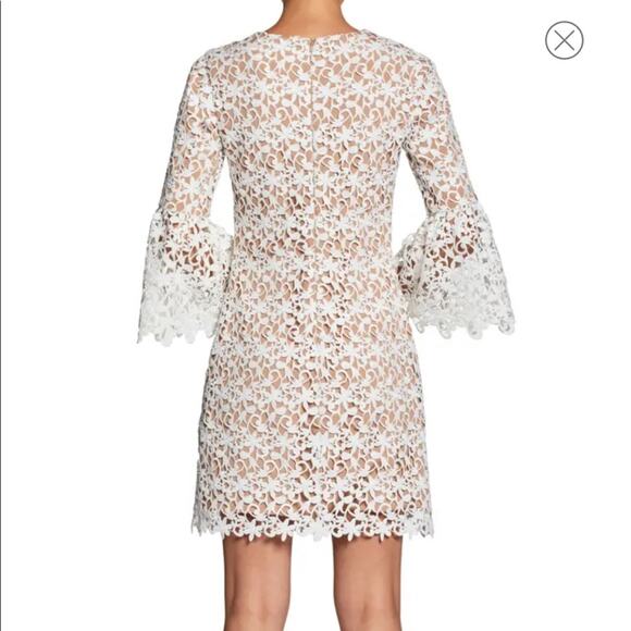 Dress the Population White Lace Crochet Shift Dress Bell Sleeves - Picture 2 of 14